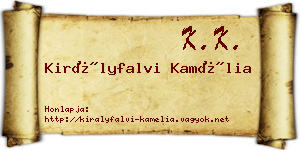 Királyfalvi Kamélia névjegykártya
